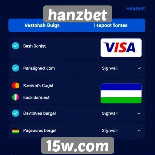 Métodos de pagamento aceitos no Hanzbet
